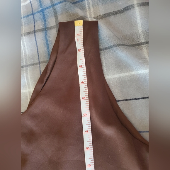 Cato Brown Sleeveless Surplice Blouse Top with Ruffle Size 22/24 W - Picture 9 of 11